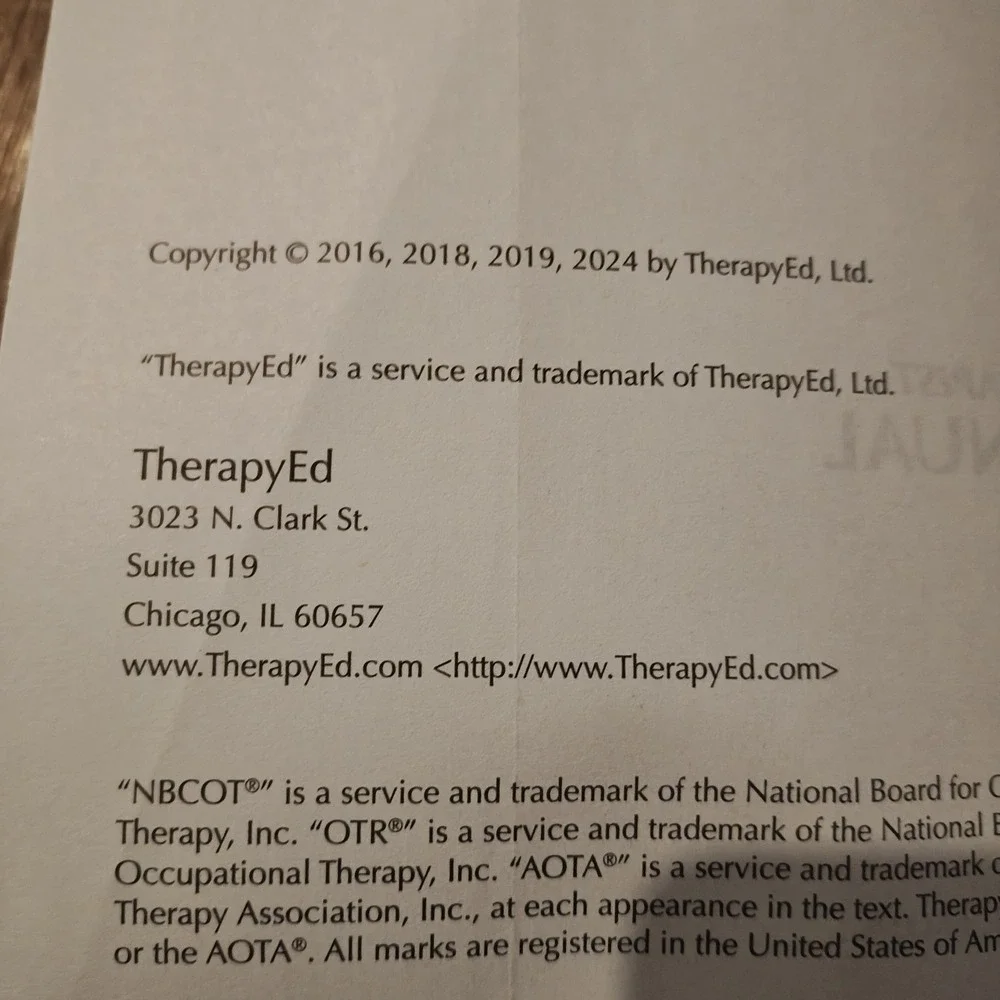 Therapy‎ Ed Occupational Therapy Course Manual 7.0
